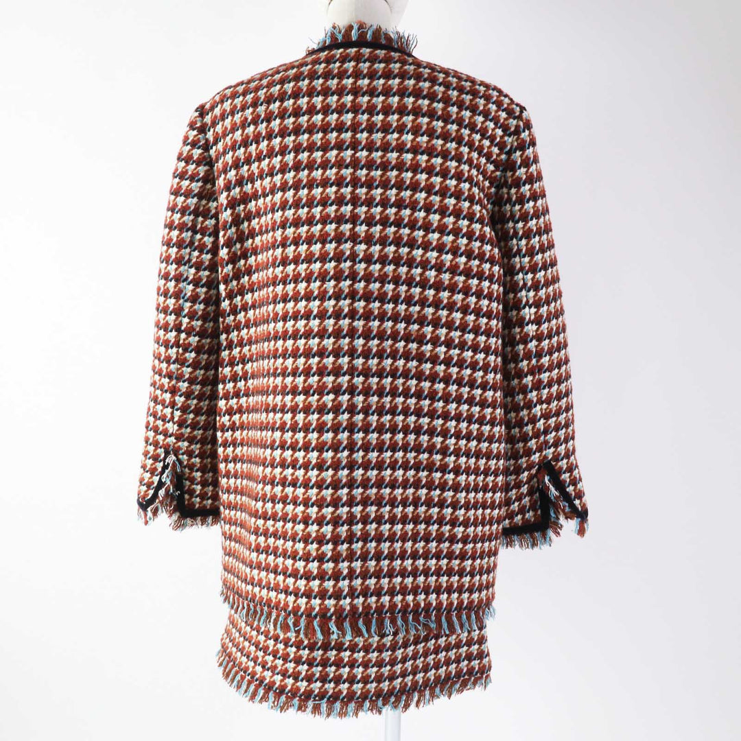 Pristine JILLSTUART two-piece set Color Mix Tweed Fringe Brown polyester Women
