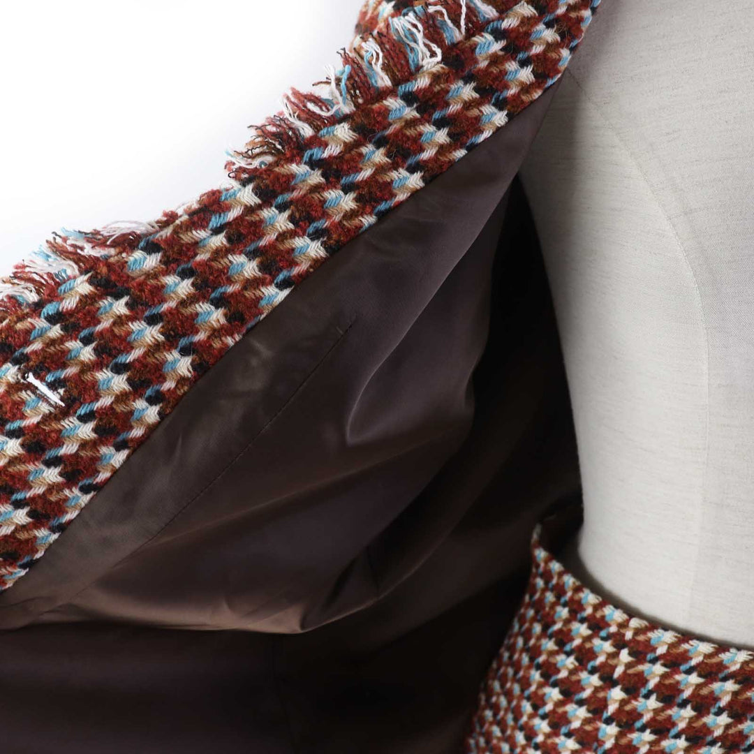 Pristine JILLSTUART two-piece set Color Mix Tweed Fringe Brown polyester Women