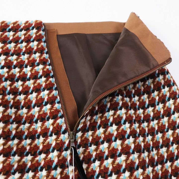 Pristine JILLSTUART two-piece set Color Mix Tweed Fringe Brown polyester Women