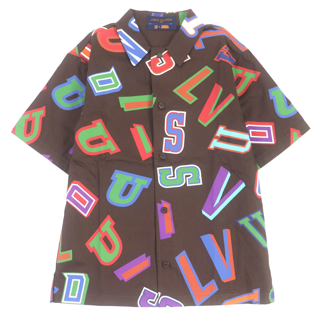 Pristine LOUIS VUITTON Short sleeve shirt NBA Collaboration Basketball Letter