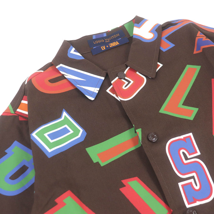 Pristine LOUIS VUITTON Short sleeve shirt NBA Collaboration Basketball Letter