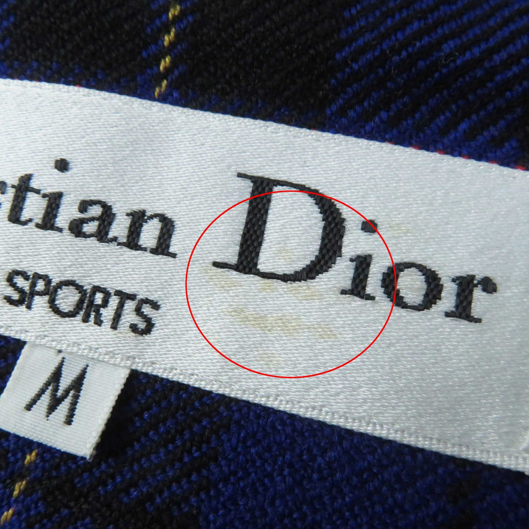 Excellent Christian Dior Blouson Check Pattern Purple wool Women M