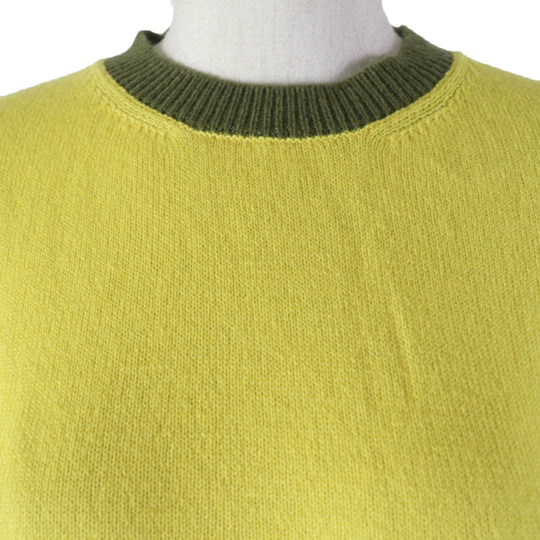 Excellent MONCLER Short sleeve knit MAGLIA Yellow khaki cashmere Women M