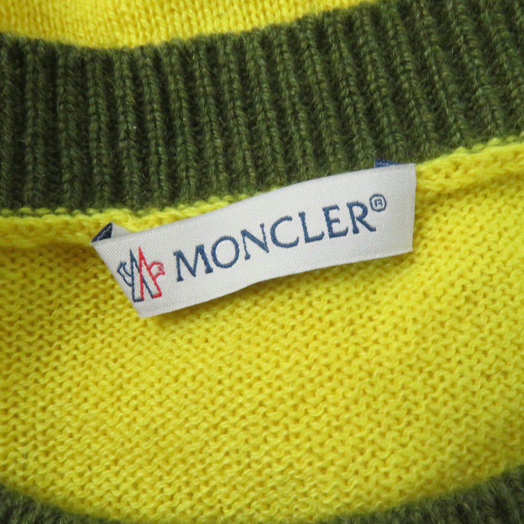 Excellent MONCLER Short sleeve knit MAGLIA Yellow khaki cashmere Women M