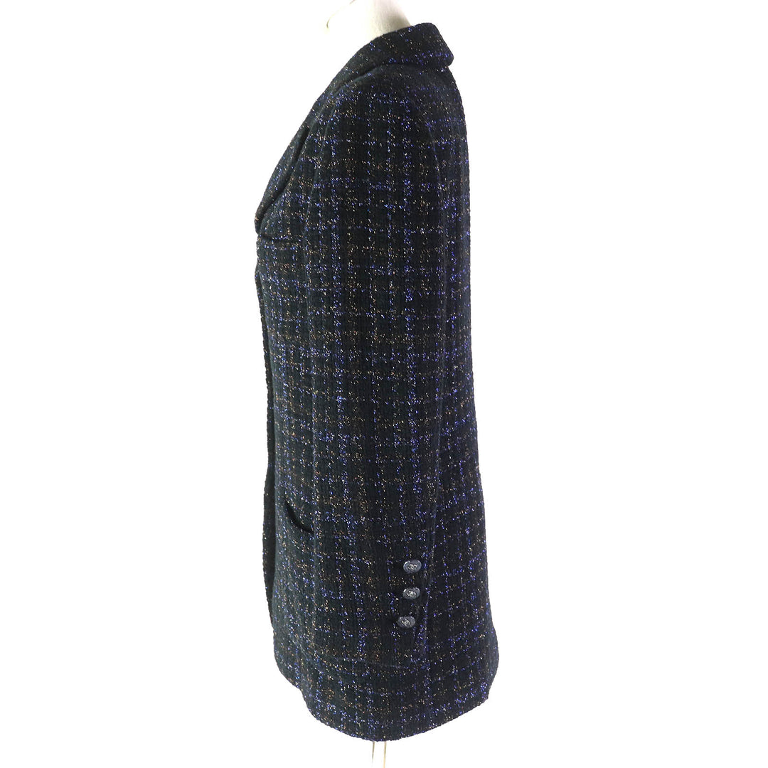 CHANEL tailored jacket Lining: 100% Silk COCO Button Tweed Long Women 34 P71761