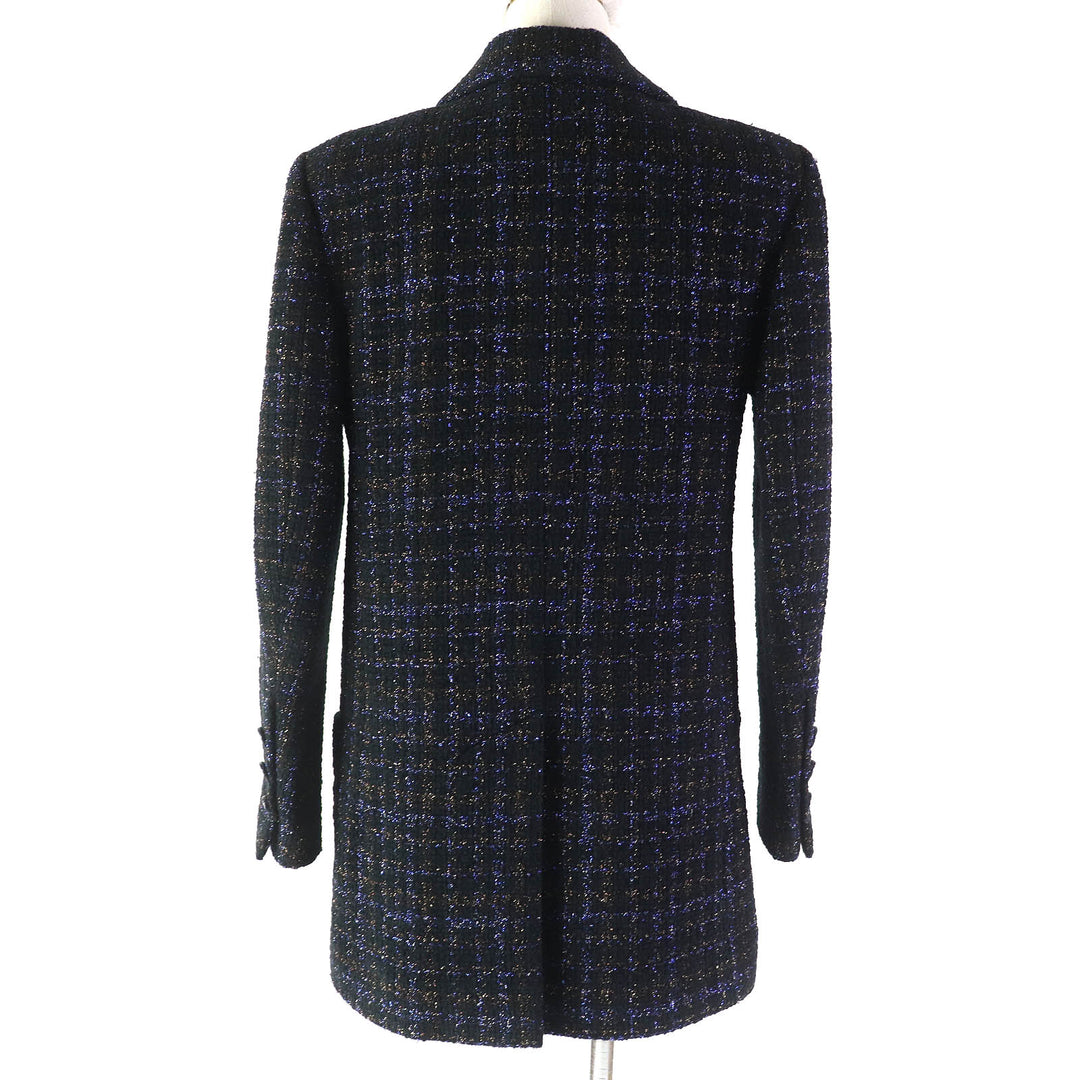 CHANEL tailored jacket Lining: 100% Silk COCO Button Tweed Long Women 34 P71761