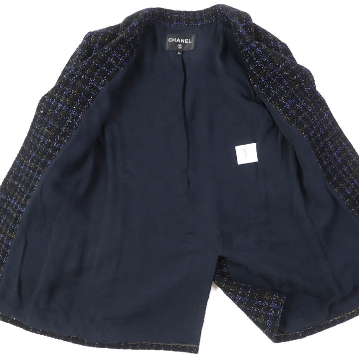 CHANEL tailored jacket Lining: 100% Silk COCO Button Tweed Long Women 34 P71761
