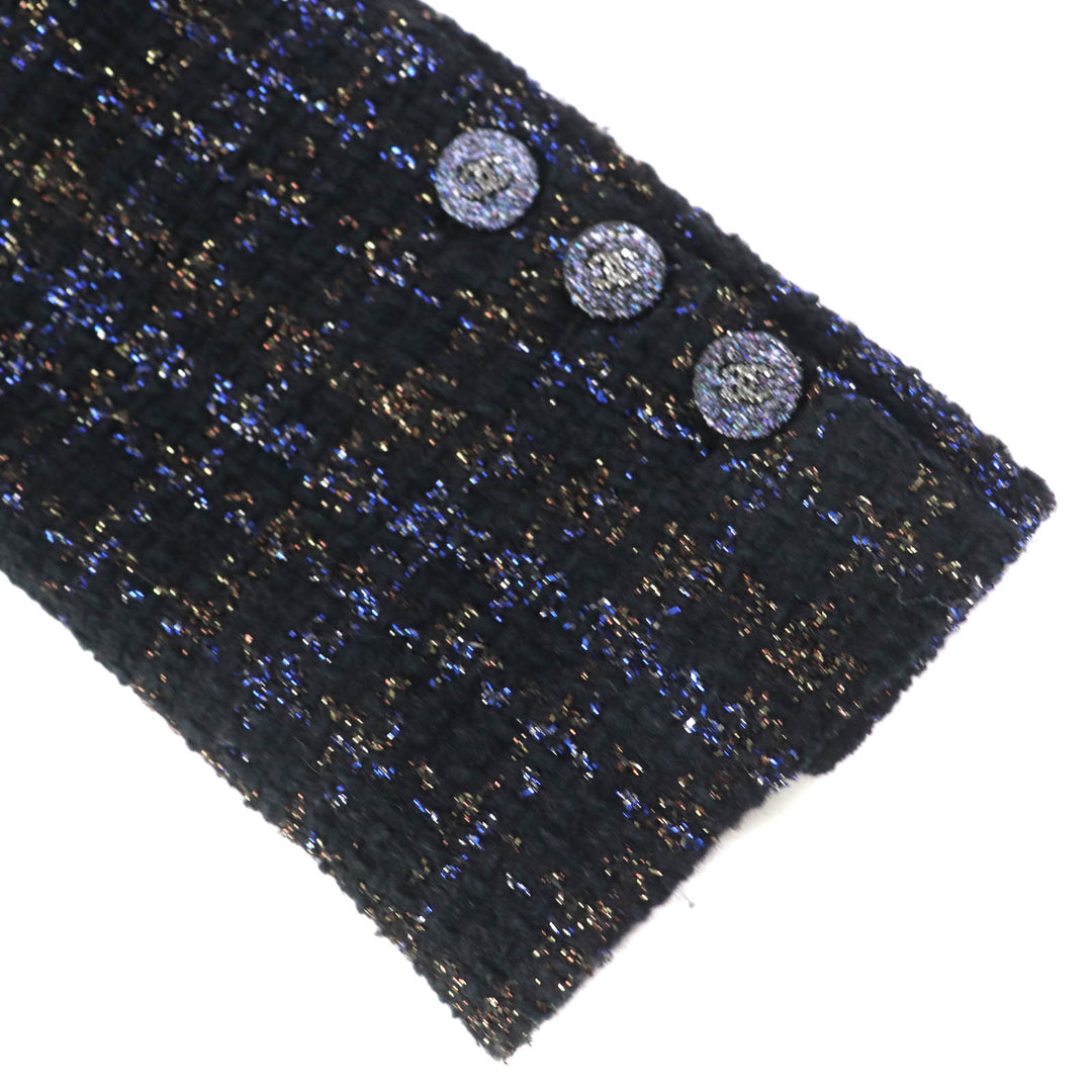 CHANEL tailored jacket Lining: 100% Silk COCO Button Tweed Long Women 34 P71761