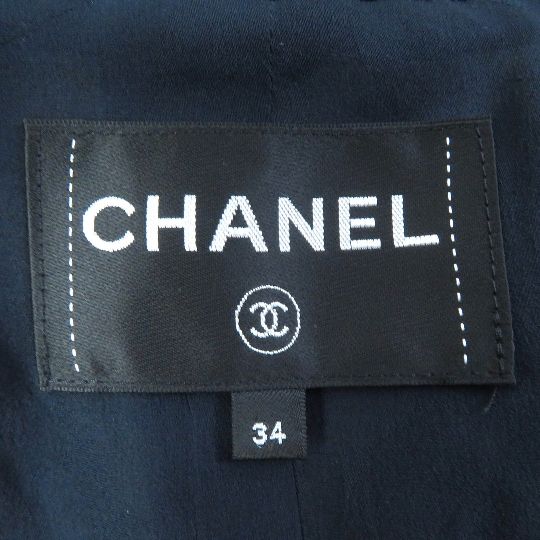 CHANEL tailored jacket Lining: 100% Silk COCO Button Tweed Long Women 34 P71761