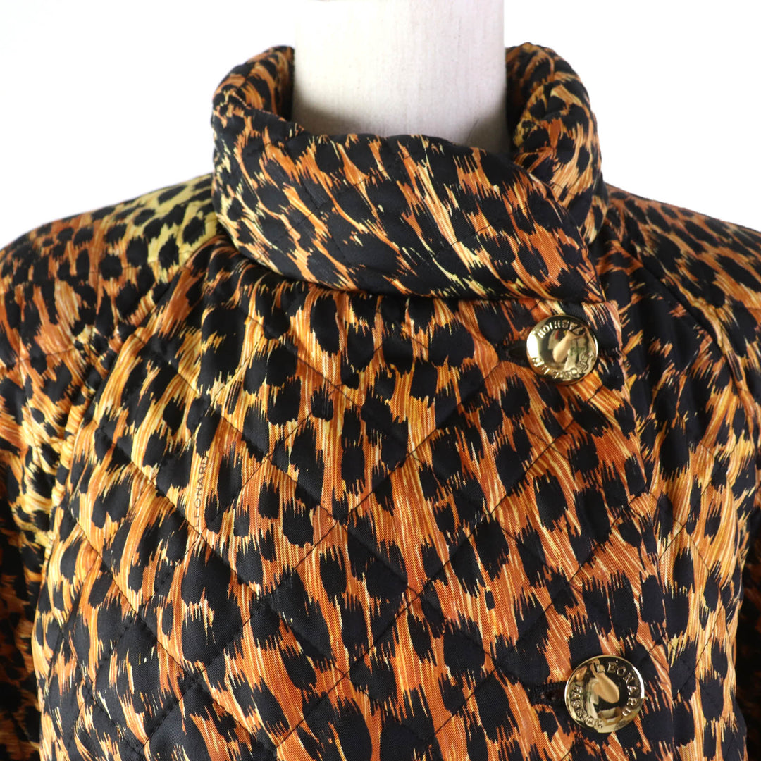 Great LEONARD FASHION coat Brown silk Women 0328452