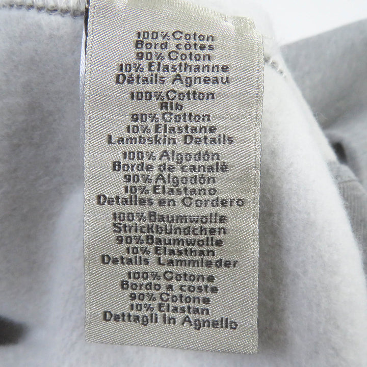 Pristine HERMES sweat Chevaux en symmetry Lamb LeatherPatch Sweatshirt gray cotton mens L