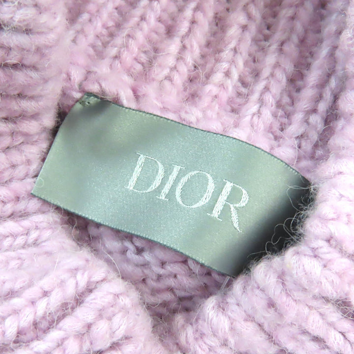 Excellent DIOR knit Hologram high neck low gauge Purple green wool mens XL 313M634AT512