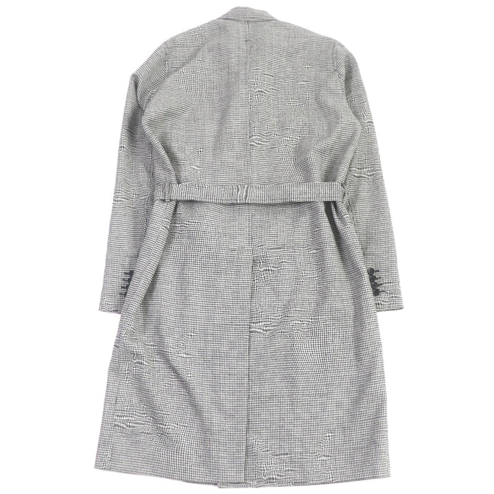 DIOR coat Houndstooth pattern, belted, long length,mens 44 933C307A4602