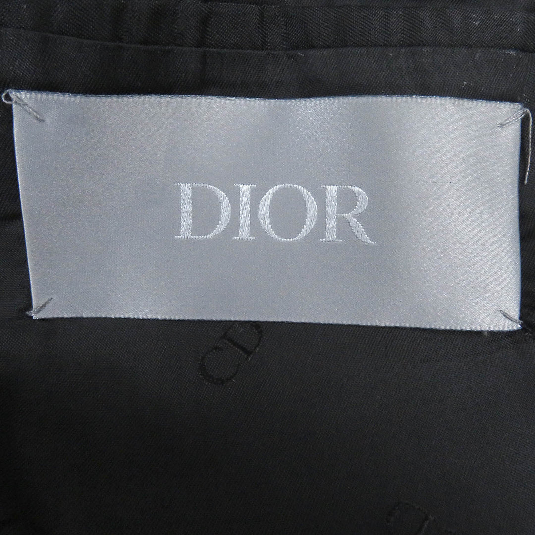 Very Good DIOR coat Houndstooth pattern Chesterfield jacket Black mens 44