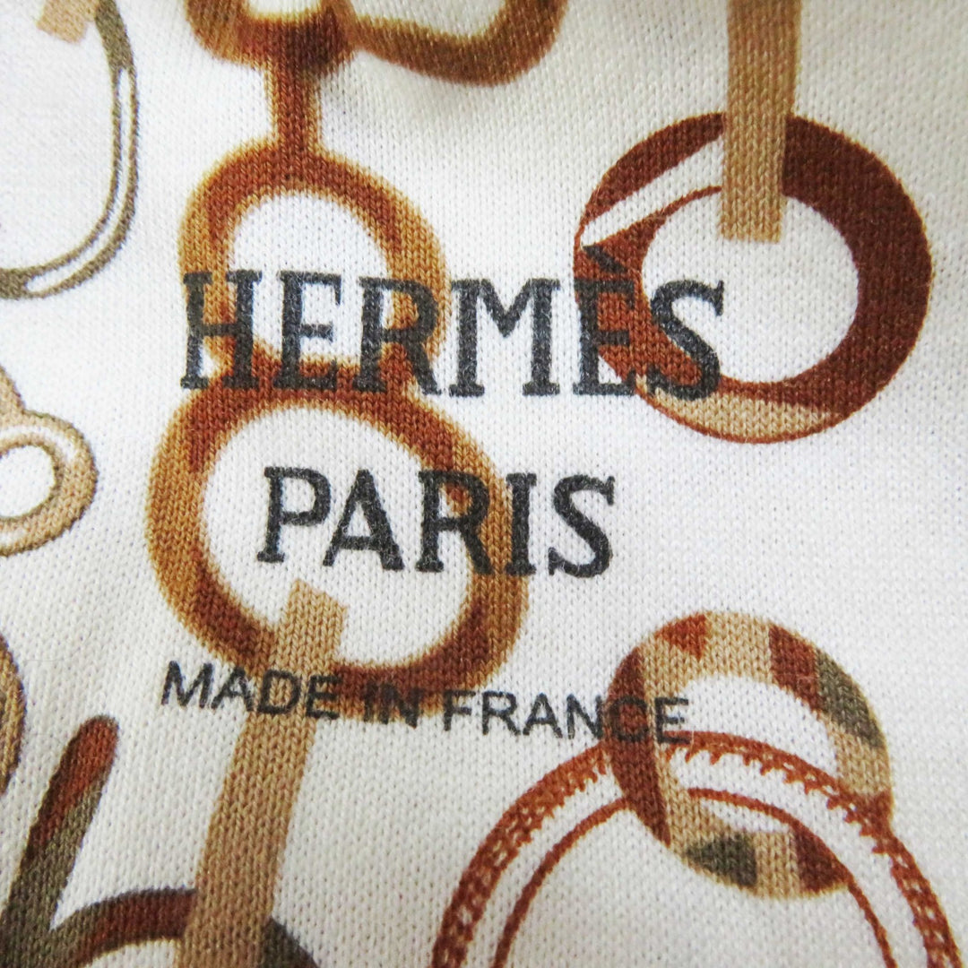 Discounted Excellent HERMES one piece Do RE BOUCLES Ivory Brown cotton Women 34 3H4514DR