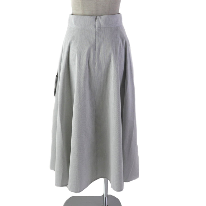 Pristine FOXEY flare skirt JURA Stripe Pattern Marine Light gray cotton 38 43453