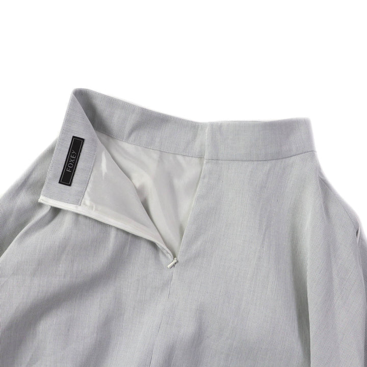 Pristine FOXEY flare skirt JURA Stripe Pattern Marine Light gray cotton 38 43453