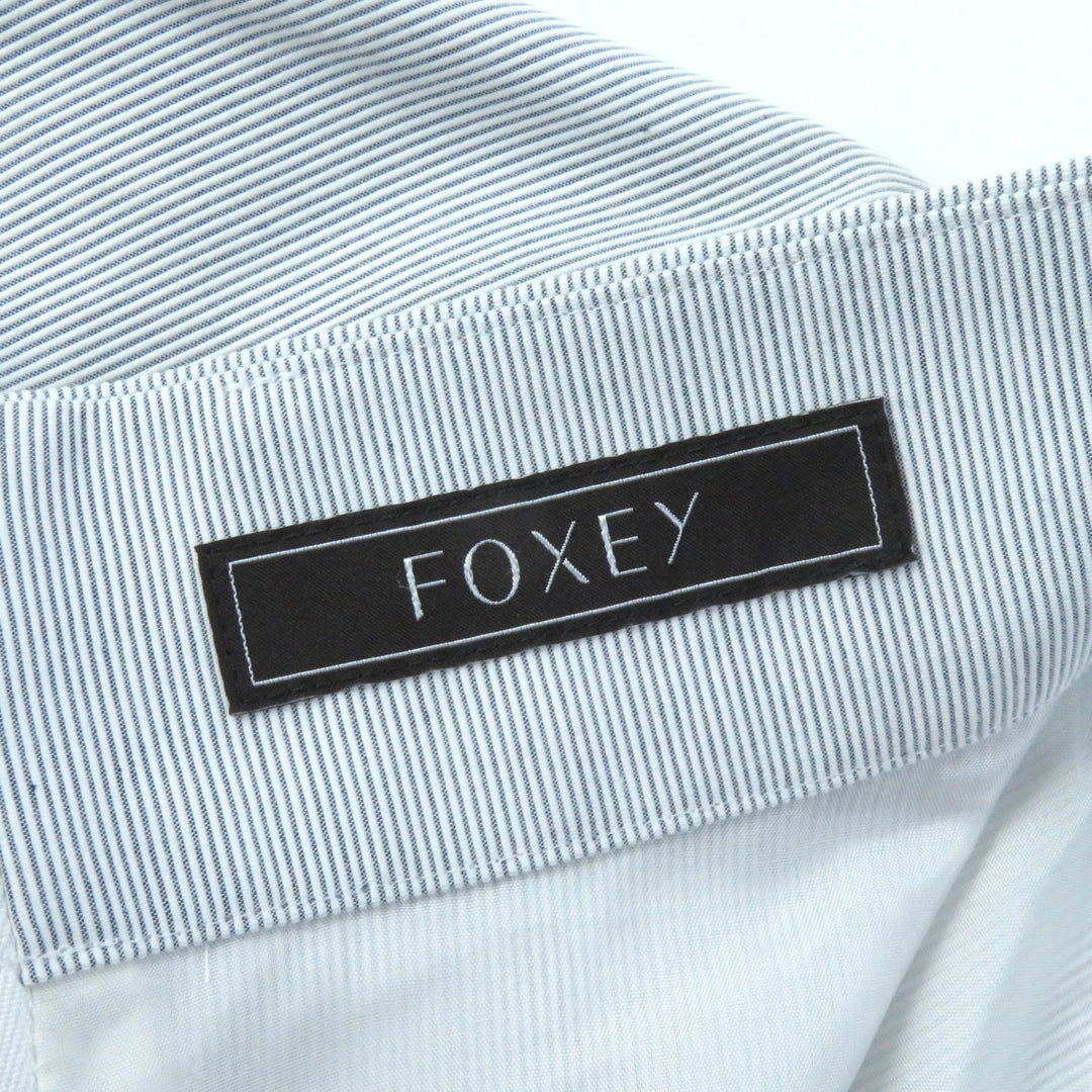 Pristine FOXEY flare skirt JURA Stripe Pattern Marine Light gray cotton 38 43453