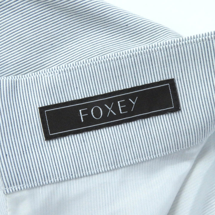 Pristine FOXEY flare skirt JURA Stripe Pattern Marine Light gray cotton 38 43453