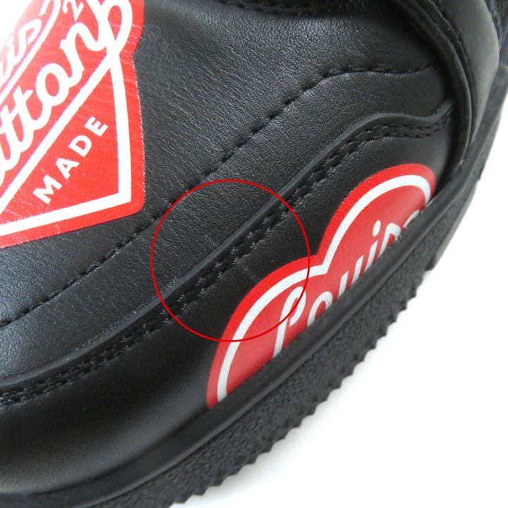 Pristine LOUIS VUITTON×NIGO sneakers Heart logo Black red leather mens 7.5