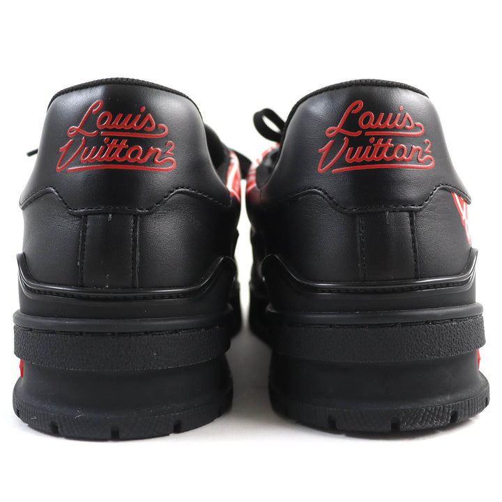 Pristine LOUIS VUITTON×NIGO sneakers Heart logo Black red leather mens 7.5
