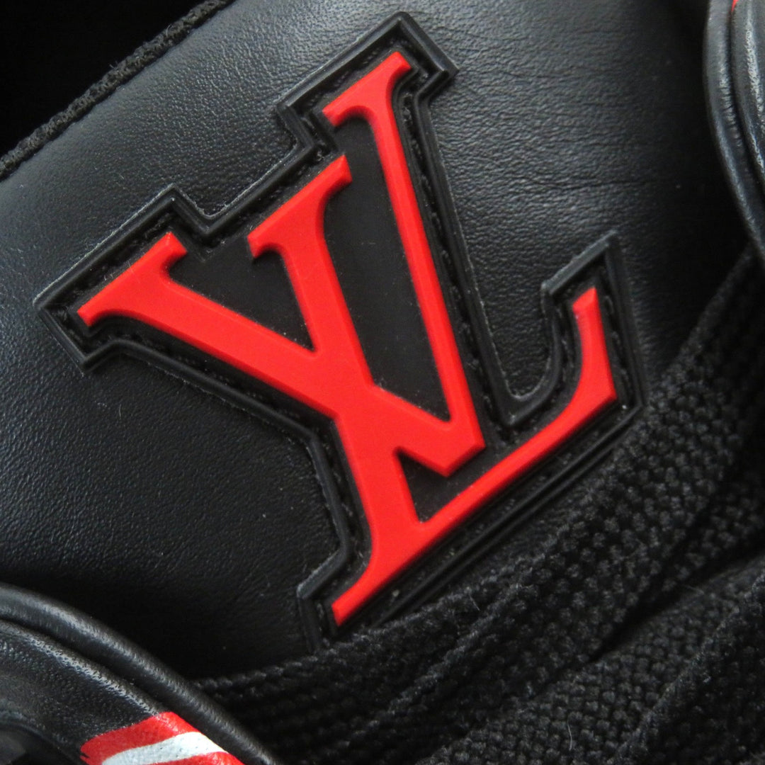 Discounted Pristine LOUIS VUITTON×NIGO sneakers Heart logo Black red leather mens 7.5