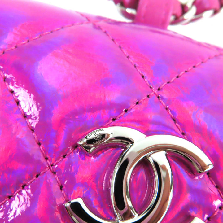 Excellent CHANEL Pouch Years Gift 2023 COCO MarkMetal with Matelasse Enamel Neon
