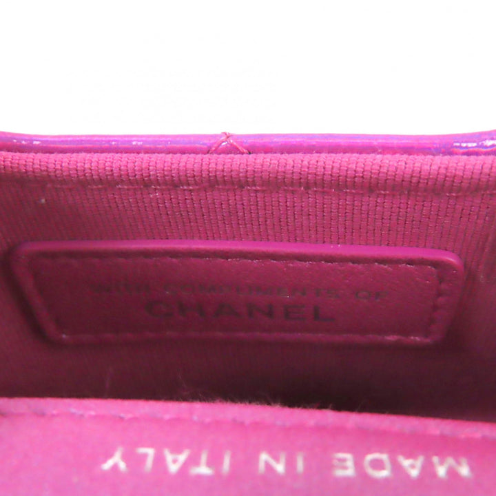 Excellent CHANEL Pouch Years Gift 2023 COCO MarkMetal with Matelasse Enamel Neon