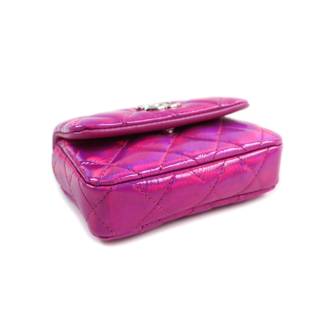 Excellent CHANEL Pouch Years Gift 2023 COCO MarkMetal with Matelasse Enamel Neon