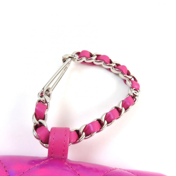 Excellent CHANEL Pouch Years Gift 2023 COCO MarkMetal with Matelasse Enamel Neon