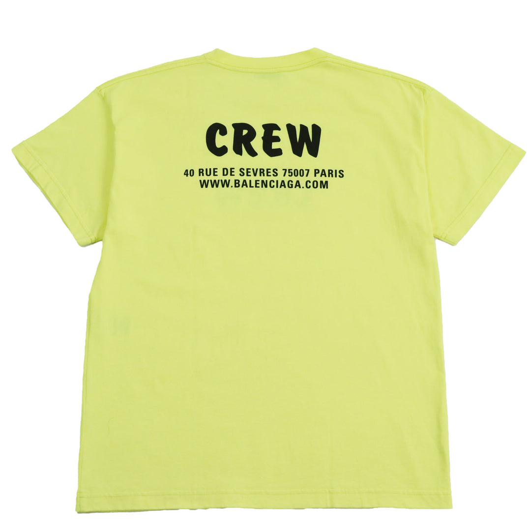 Excellent BALENCIAGA Short sleeve T-shirt Crew Tee yellow cotton mens S 612965