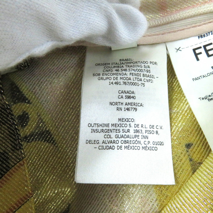 Pristine FENDACE Pants FF logo baroque leggings Multi Nylon Women 36 FR6372