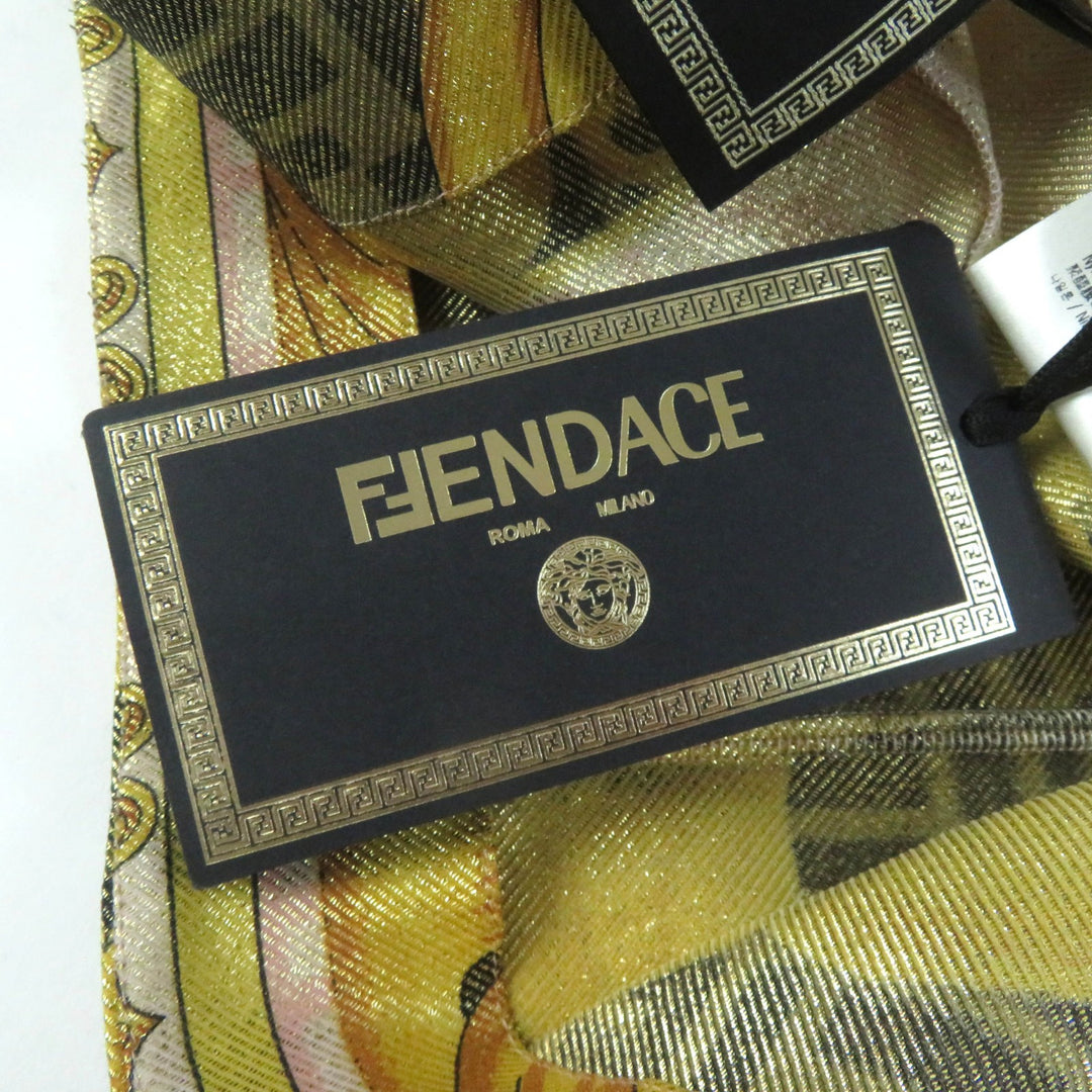 Pristine FENDACE Pants FF logo baroque leggings Multi Nylon Women 36 FR6372