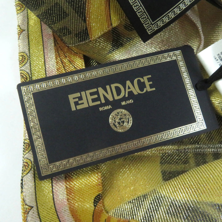 Pristine FENDACE Pants FF logo baroque leggings Multi Nylon Women 36 FR6372