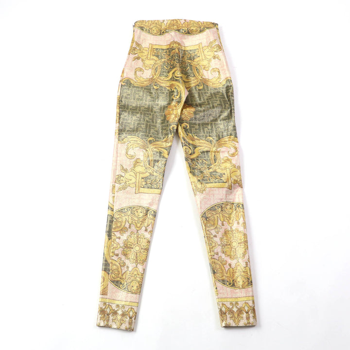 Pristine FENDACE Pants FF logo baroque leggings Multi Nylon Women 36 FR6372