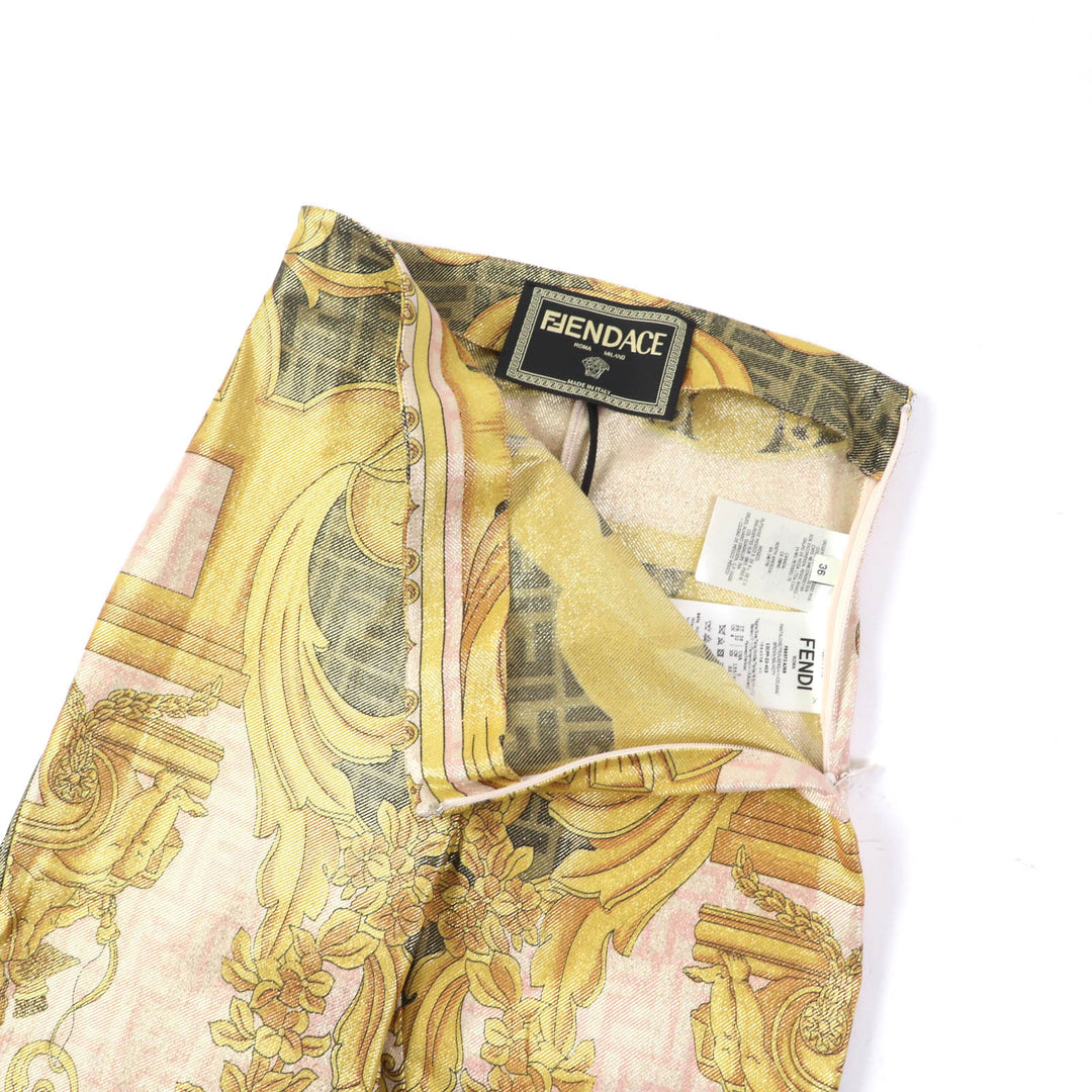 Discounted Pristine FENDACE Pants FF logo baroque leggings Multi Nylon Women 36 FR6372