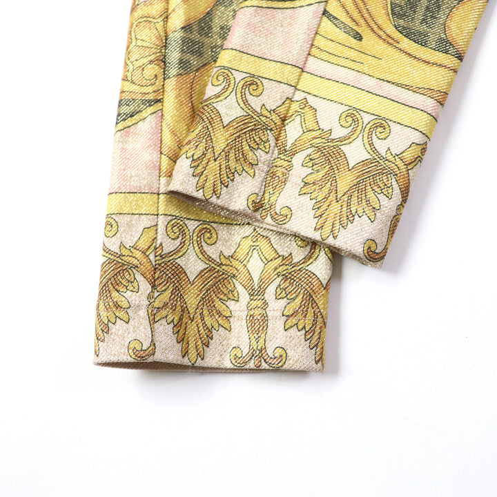 Pristine FENDACE Pants FF logo baroque leggings Multi Nylon Women 36 FR6372
