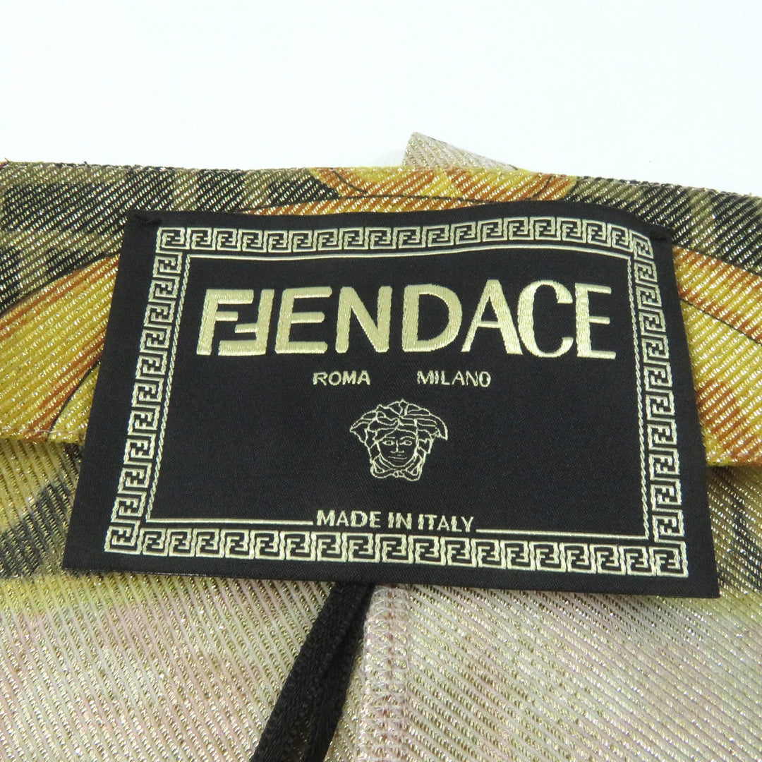 Pristine FENDACE Pants FF logo baroque leggings Multi Nylon Women 36 FR6372