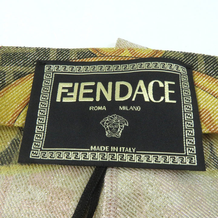 Pristine FENDACE Pants FF logo baroque leggings Multi Nylon Women 36 FR6372