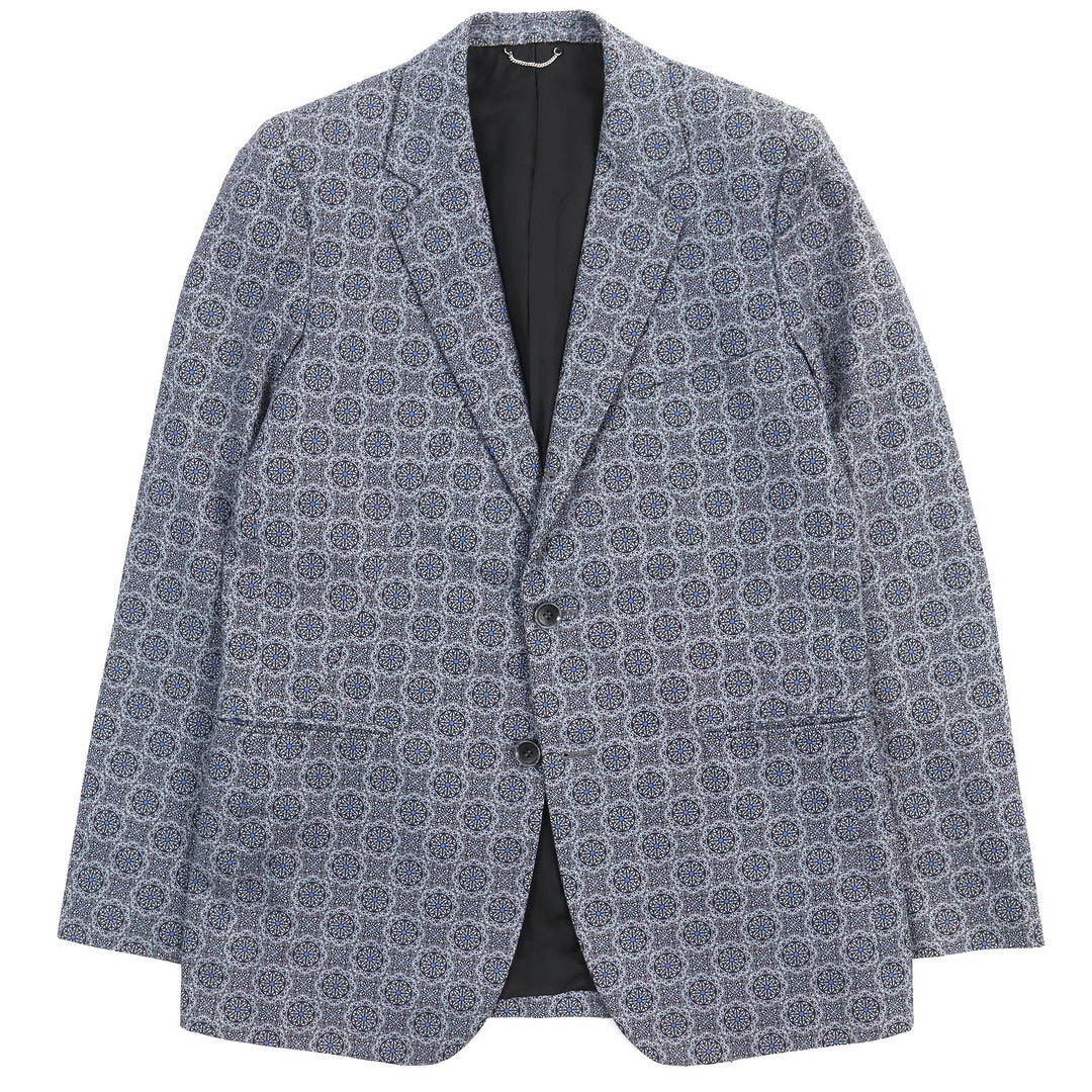Excellent JOHN LAWRENCE SULLIVAN tailored jacket All-over pattern Single blue cotton mens 38