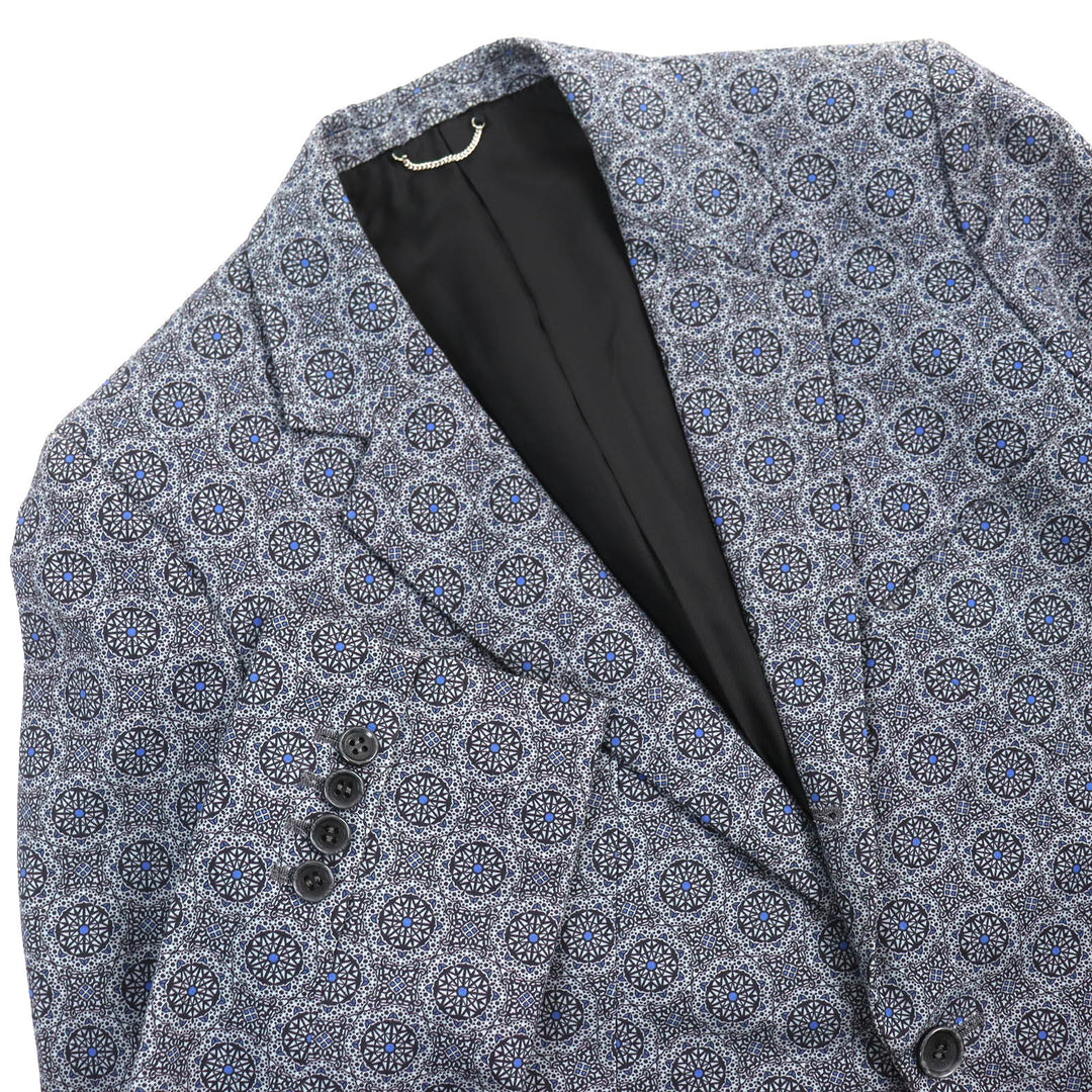 Excellent JOHN LAWRENCE SULLIVAN tailored jacket All-over pattern Single blue cotton mens 38
