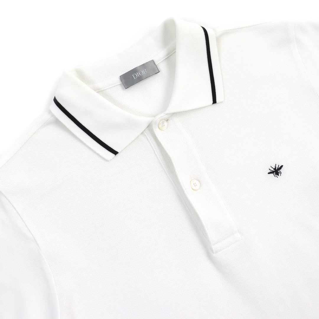 Great DIOR Short sleeve polo shirt Cotton pique with bee embroidery XS