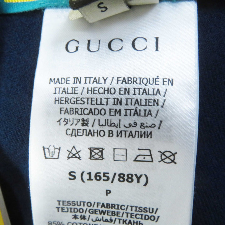 Pristine GUCCI×adidas one piece Trefoil embroidered chenille dress Navy Women S 695679