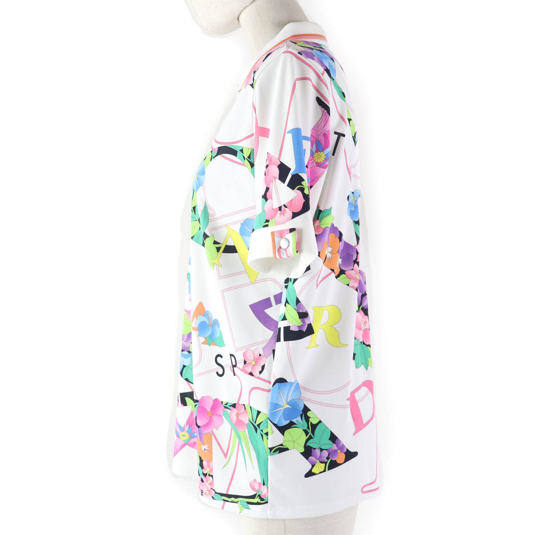 Great LEONARD SPORT Short sleeve polo shirt floral design 40 0598541