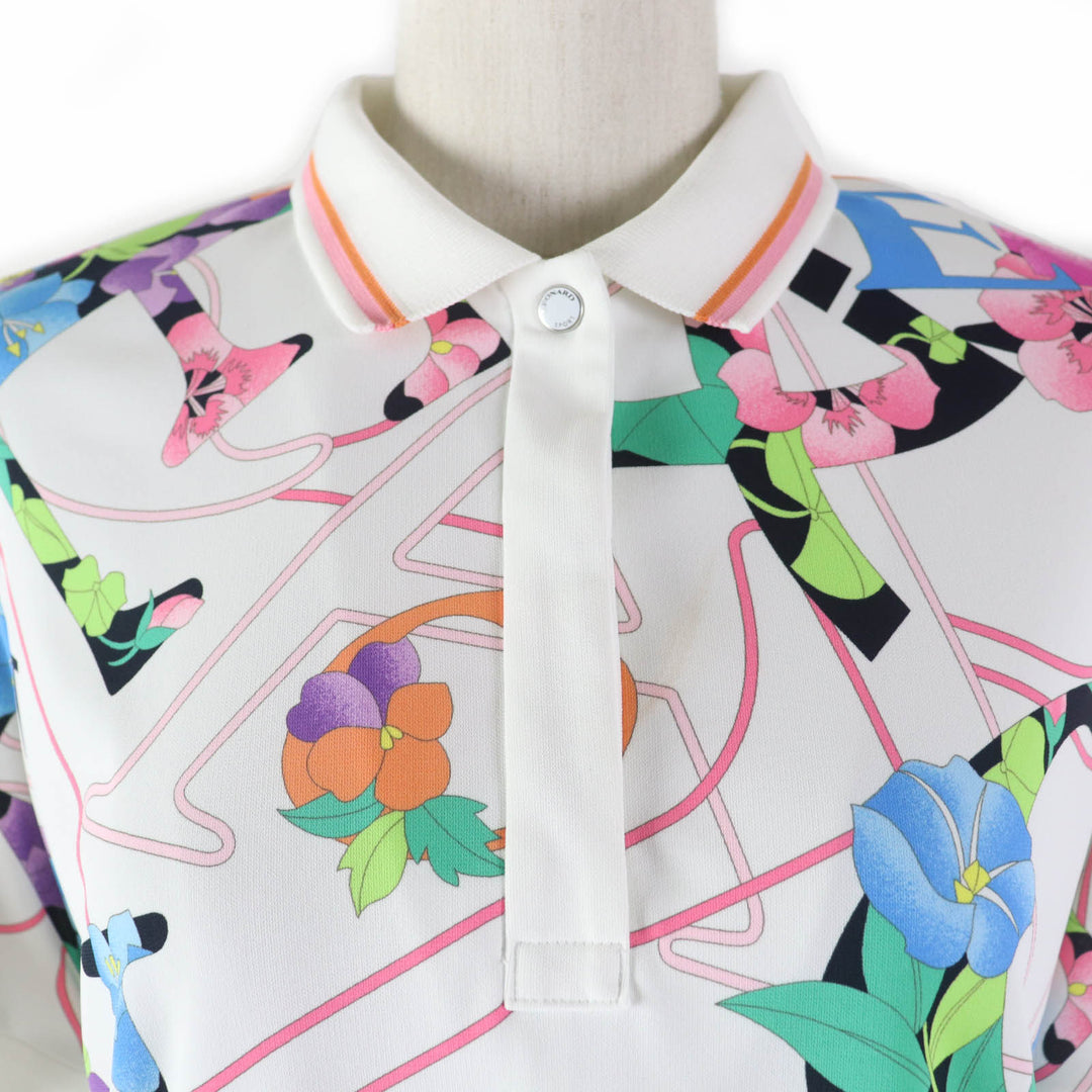 Great LEONARD SPORT Short sleeve polo shirt floral design 40 0598541