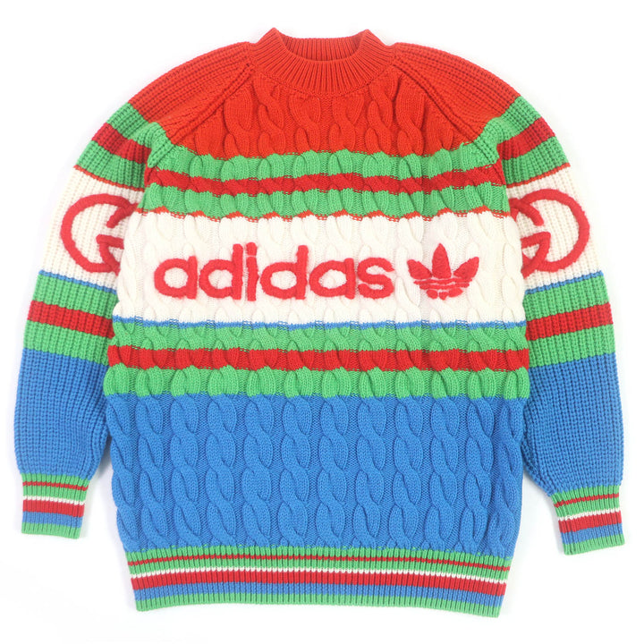 Pristine GUCCI×adidas sweater Interlocking G Web Line multicolor mens XS 717722