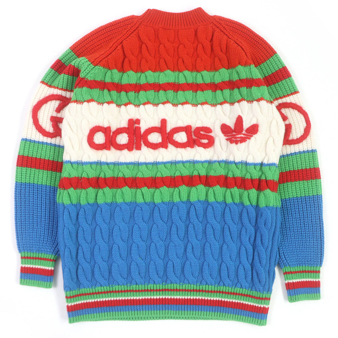 Pristine GUCCI×adidas sweater Interlocking G Web Line multicolor mens XS 717722