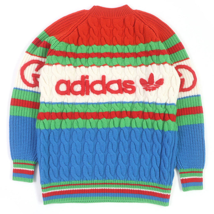 Pristine GUCCI×adidas sweater Interlocking G Web Line multicolor mens XS 717722