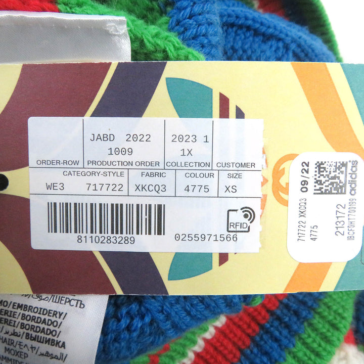 Pristine GUCCI×adidas sweater Interlocking G Web Line multicolor mens XS 717722