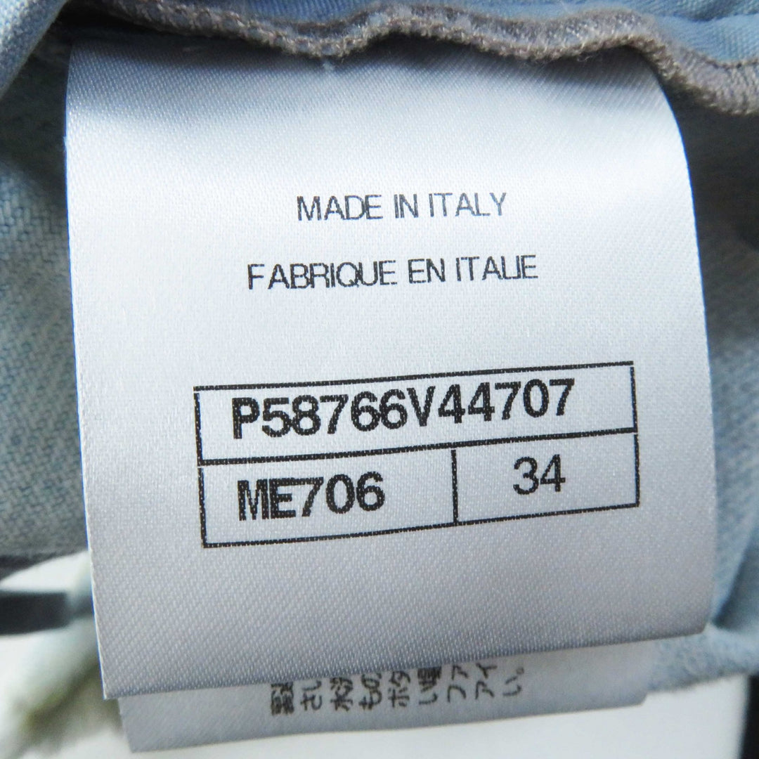 Excellent CHANEL skirt Stripe Pattern Cut-off Hem Denim Light blue cotton Women